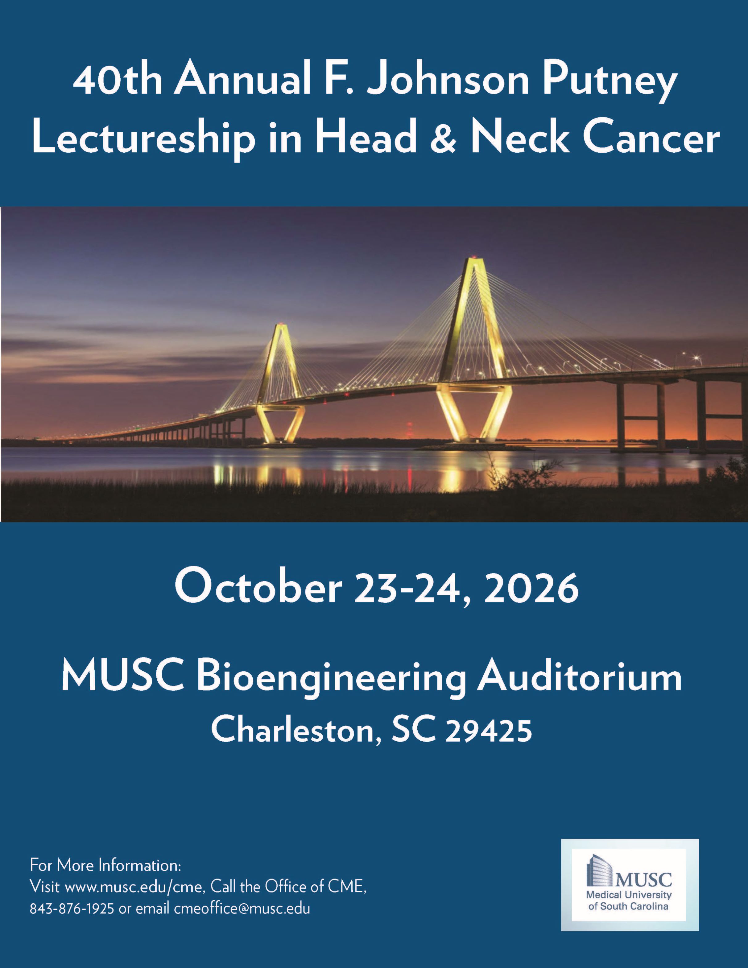 40th Annual F. Johnson Putney Lectureship in Head and Neck Banner